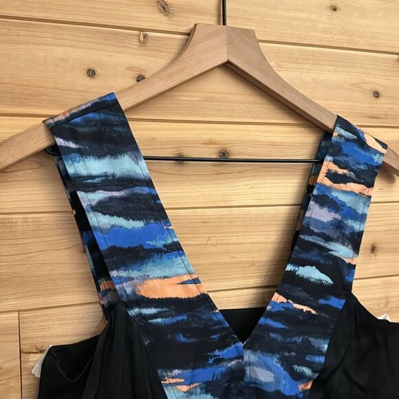 Maeve Anthropologie Size 4 V Neck Panel Tie Dye Colorblock Bar Back Maxi Dress - Picture 5 of 14